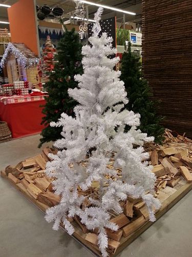 White fake tree in display